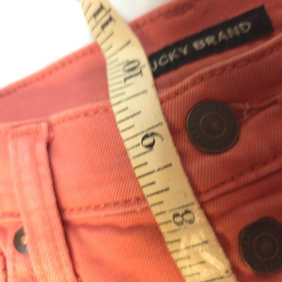 Lucky Brand Womens 2/26 Pink High Rise Crop Bridgette Jeans Ankle Button Fly - Picture 7 of 8
